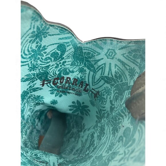 Corral Leather Studded Western Cowgirl Cowboy Snip Toe Boots Women's 9 M - Picture 11 of 15